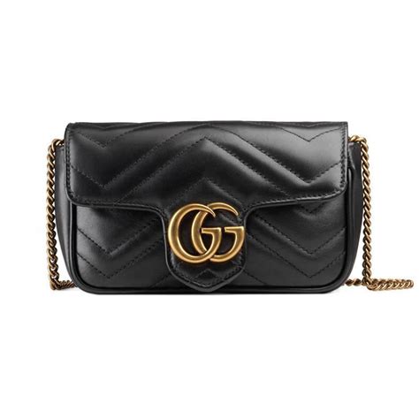 gucci small joy bag|GG Emblem super mini bag in black leather.